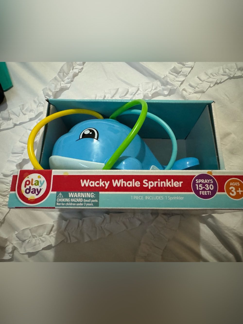 Play Day Blue Whale Sprinkler Toy for Outdoor Water Play